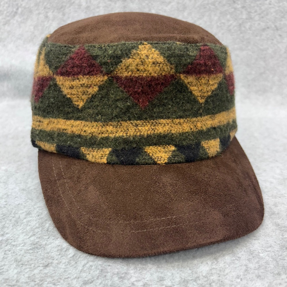 Argyle Band Mens Brown Scala Pronto Cadet Hat Wool Blend Adjustable OSFM 1952